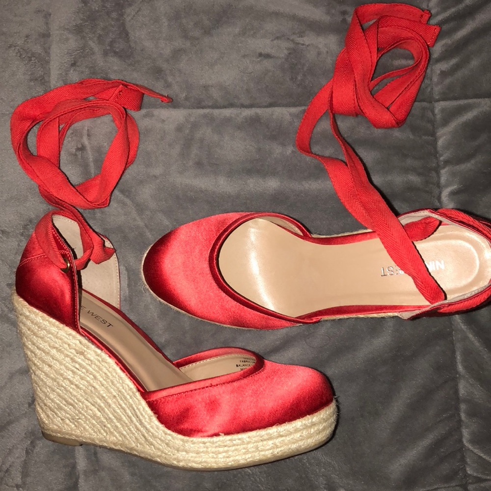 Nine West Espadrille Wedges in Red